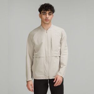 Men's Lululemon Athletica Warp Light Bomber Jacket Raw Linen Beige Jacket M